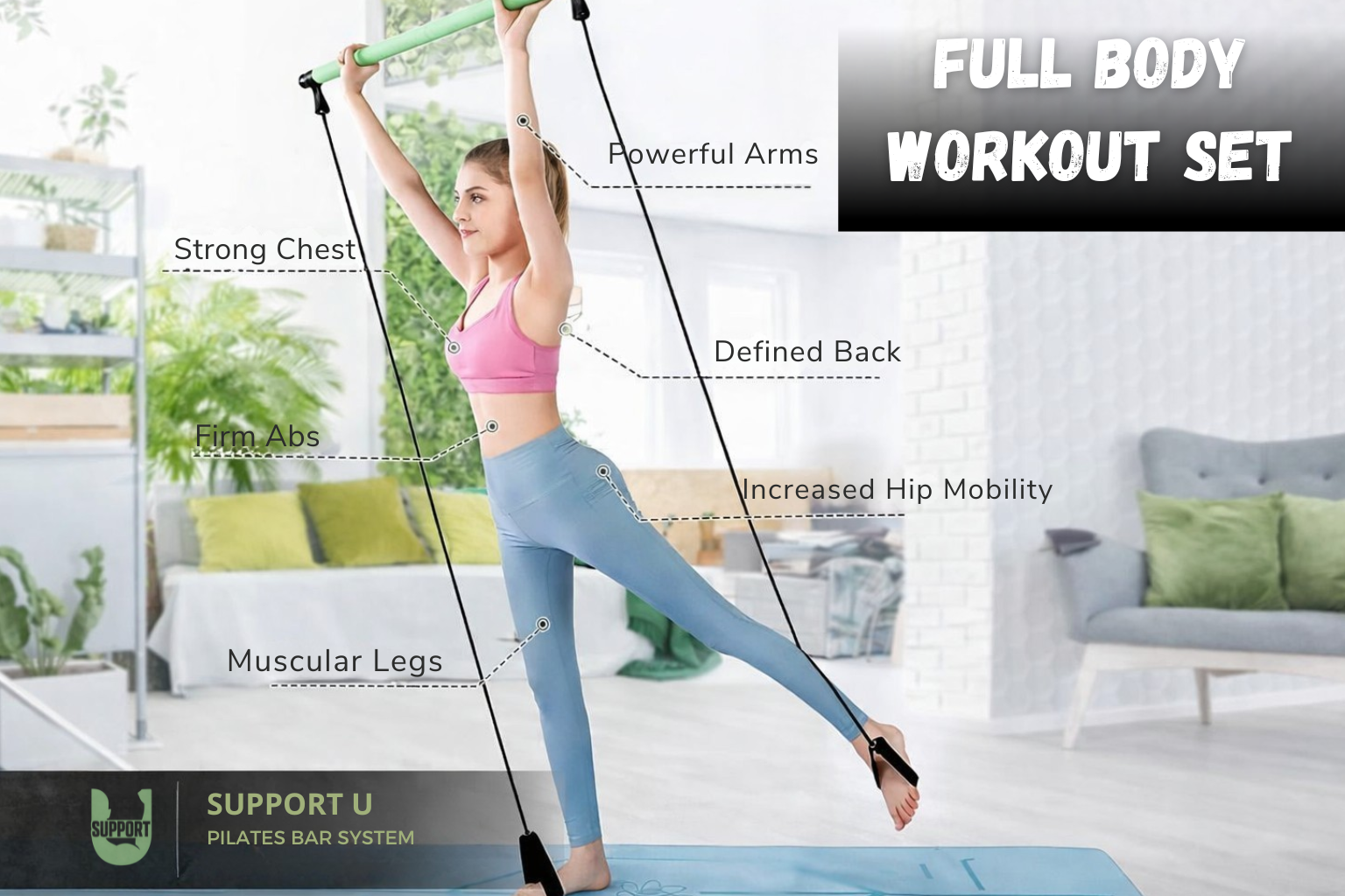 Support U Pilates Bar System™ Portable Full-Body Strength Training